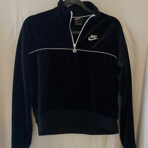 Nike cropped velvet quarter zip